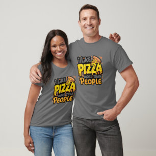 Ik hou meer van pizza dan van Shirt Grappige piz