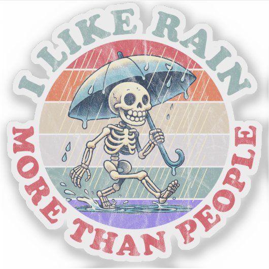 Ik hou meer van regen dan van mensen sticker (Voorkant)