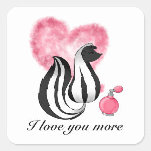 Ik hou meer van stinkdier vierkante sticker