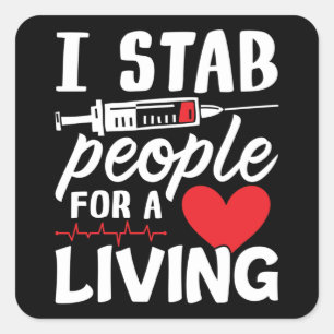 Ik hou mensen voor een levende dialyse-technicus vierkante sticker