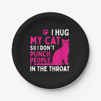 Ik hou mijn kat vast zodat ik geen mensen betont - papieren bordje