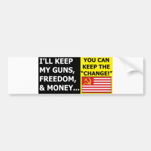 Ik hou mijn Pistolen, vrijheid en geld Bumpersticker