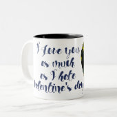 Ik hou net zoveel van jou als van Valentijnsdag Tweekleurige Koffiemok (Voorkant links)
