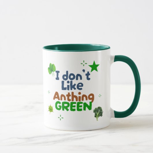 Ik hou niet van groene Mok - Grappige koffiebeker (Rechts)