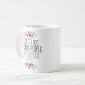 "Ik hou niet van morning People" grappig Koffiemok (Voorkant links)
