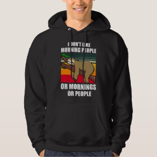 Ik hou niet van ochtendmensen, luie luiaard hoodie
