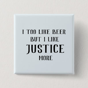 Ik hou ook van bier, maar ik hou meer van gerechti vierkante button 5,1 cm