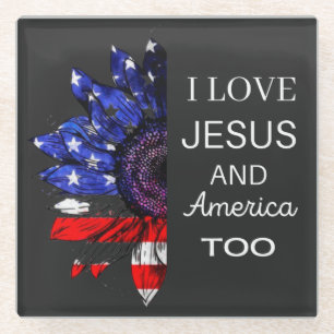 Ik hou ook van Jezus en Amerika Glazen Onderzetter