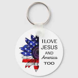 Ik hou ook van Jezus en Amerika Sleutelhanger