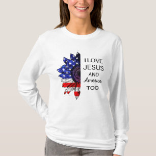 Ik hou ook van Jezus en Amerika T-shirt