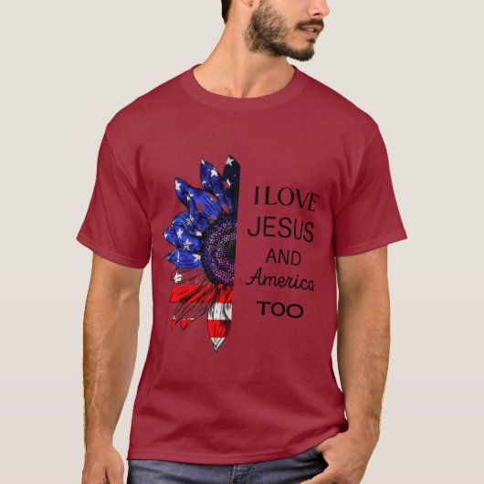 Ik hou ook van Jezus en Amerika T-shirt (Voorkant)