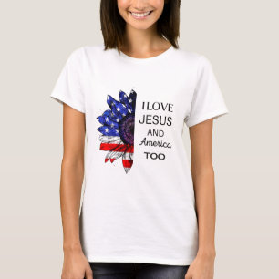 Ik hou ook van Jezus en Amerika T-shirt