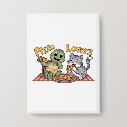Ik hou te veel van pizza button (Voorkant)