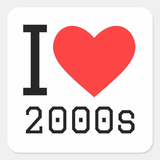 Ik hou van 2000. vierkante sticker (Voorkant)