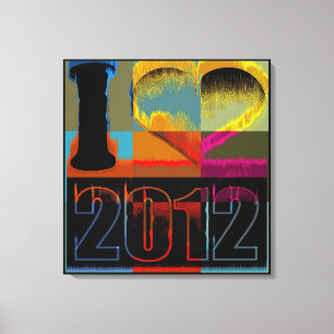 Ik hou van 2012 - Kunstschilddoek Canvas Afdruk