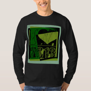 Ik hou van 2013 - Hexagonal pixels Pop Art - T-Shi T-shirt