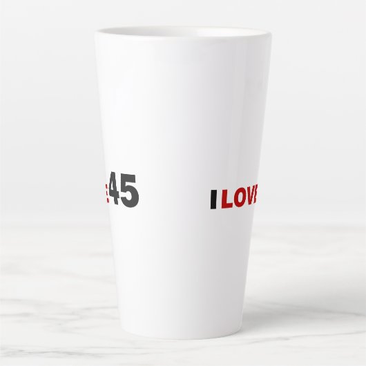 Ik hou van 45 latte mok (Voorkant)