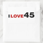 Ik hou van 45 rechthoekige sticker (Tas)