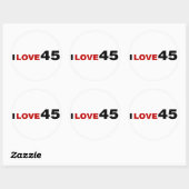 Ik hou van 45 ronde sticker (Vel)