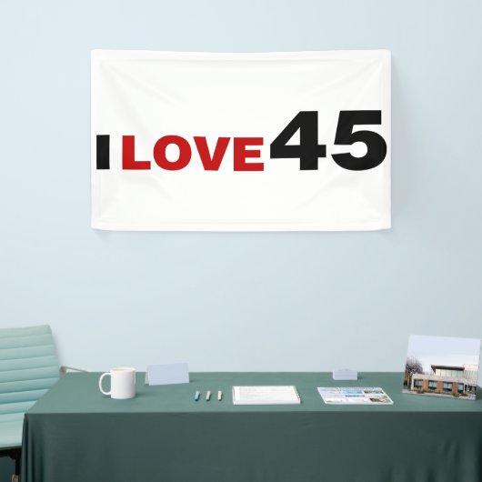 Ik hou van 45 spandoek (Beurs)