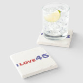 Ik hou van 45 stenen onderzetter (Zijkant)