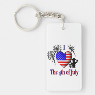 Ik hou van 4 juli sleutelhanger