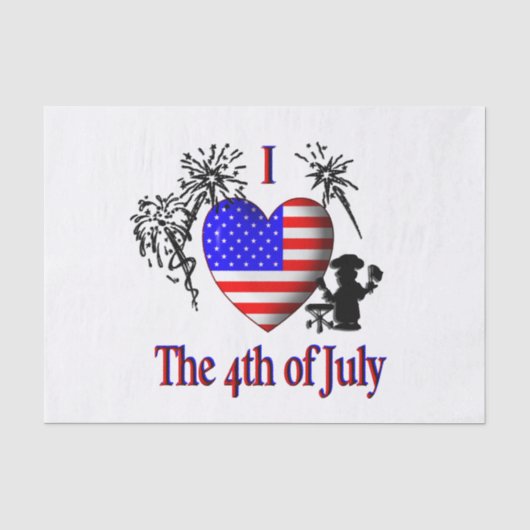 Ik hou van 4 juli tissuepapier (Voorkant)
