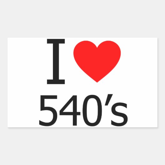 Ik hou van 540's rechthoekige sticker (Voorkant)