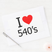 Ik hou van 540's rechthoekige sticker (Envelop)