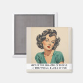 Ik hou van 5 sarcastisch grappig retro 50s Gezegde Magneet (Voorkant / Achterkant)