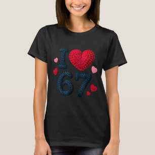 Ik hou van 67 Cute Cozy 67 Gebreide Garenschema 67 T-shirt