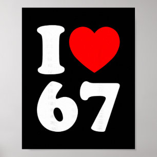 Ik hou van 67 grappige ik hart 67 verjaardag voor poster