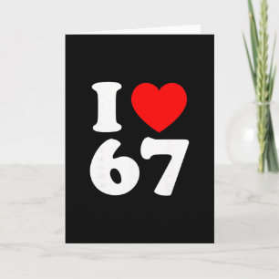 Ik hou van 67 jaar oude 67e verjaardagsfeest jubil kaart