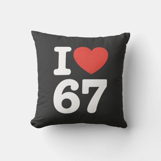 Ik hou van 67  kussen (Voorkant)