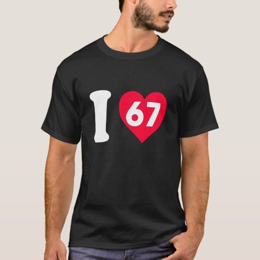 Ik hou van 67 t-shirt (Voorkant)