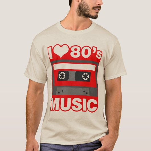 ik hou van 80 muziek t-shirt (Voorkant)