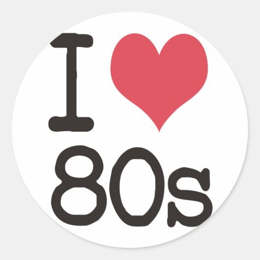 Ik hou van 80s Producten & Design! Ronde Sticker (Voorkant)