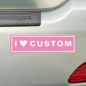 Ik hou van Aangepaste Bumpersticker (Op auto)