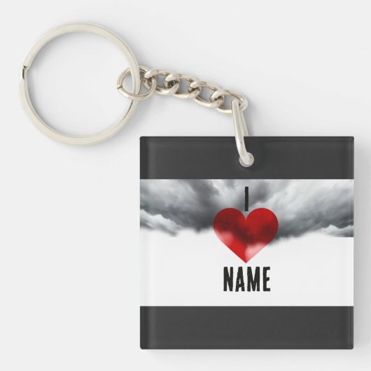 Ik hou van aangepaste naam sleutelhanger (voorkant)