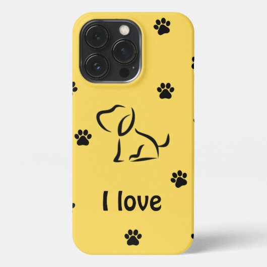 Ik hou van aangepaste Yellowbabo hond iPhone Hoesje (Achterkant)