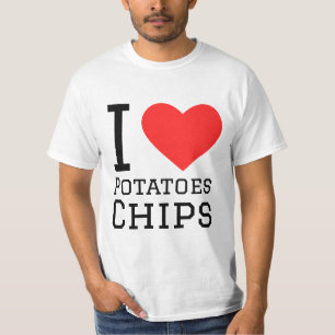 Ik hou van aardappelchips t-shirt