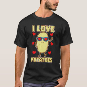 Ik hou van aardappelen Taters Stud Tattie Vegan Ke T-shirt