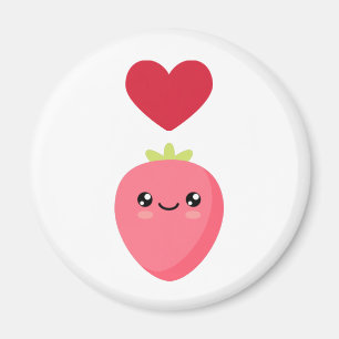 Ik hou van aardbeien magneet