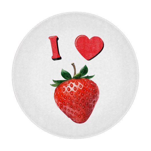 Ik hou van aardbeien snijplank (Voorkant)