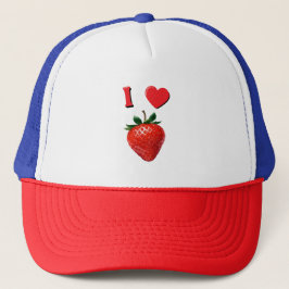 Ik hou van aardbeien trucker pet
