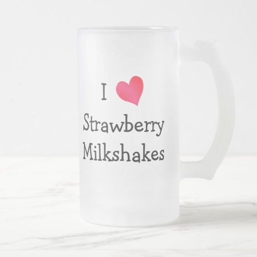 Ik hou van aardbeienmilkshakes matglas bierpul (Rechts)