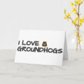 Ik hou van aardhogs kaart (Gele Bloem)