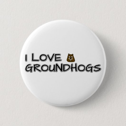 Ik hou van aardhogs ronde button 5,7 cm (Voorkant)