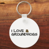 Ik hou van aardhogs sleutelhanger (Voorkant)