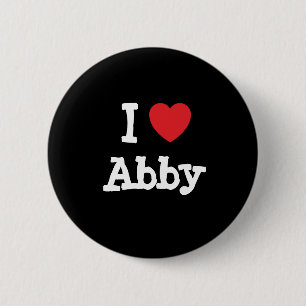 Ik hou van Abby hart T-Shirt Ronde Button 5,7 Cm